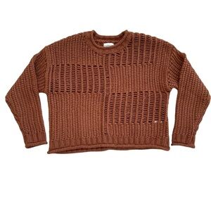 Silver Flint Orange Knitted Crewneck Long Sleeve Sweater